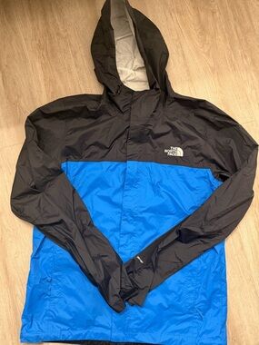 The North Face Black and Blue Hooded Windbreaker Jacket